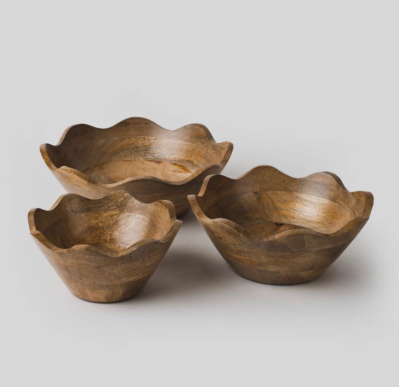 Scalloped Wooden Bowls