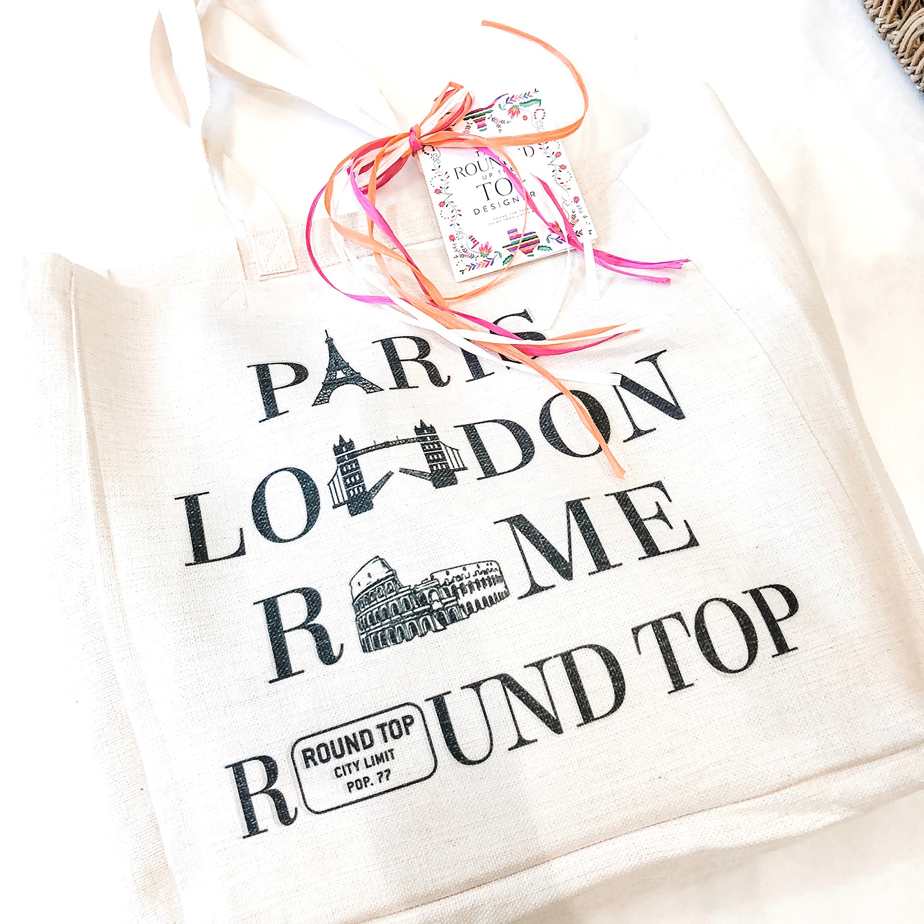 Round Top Canvas Tote