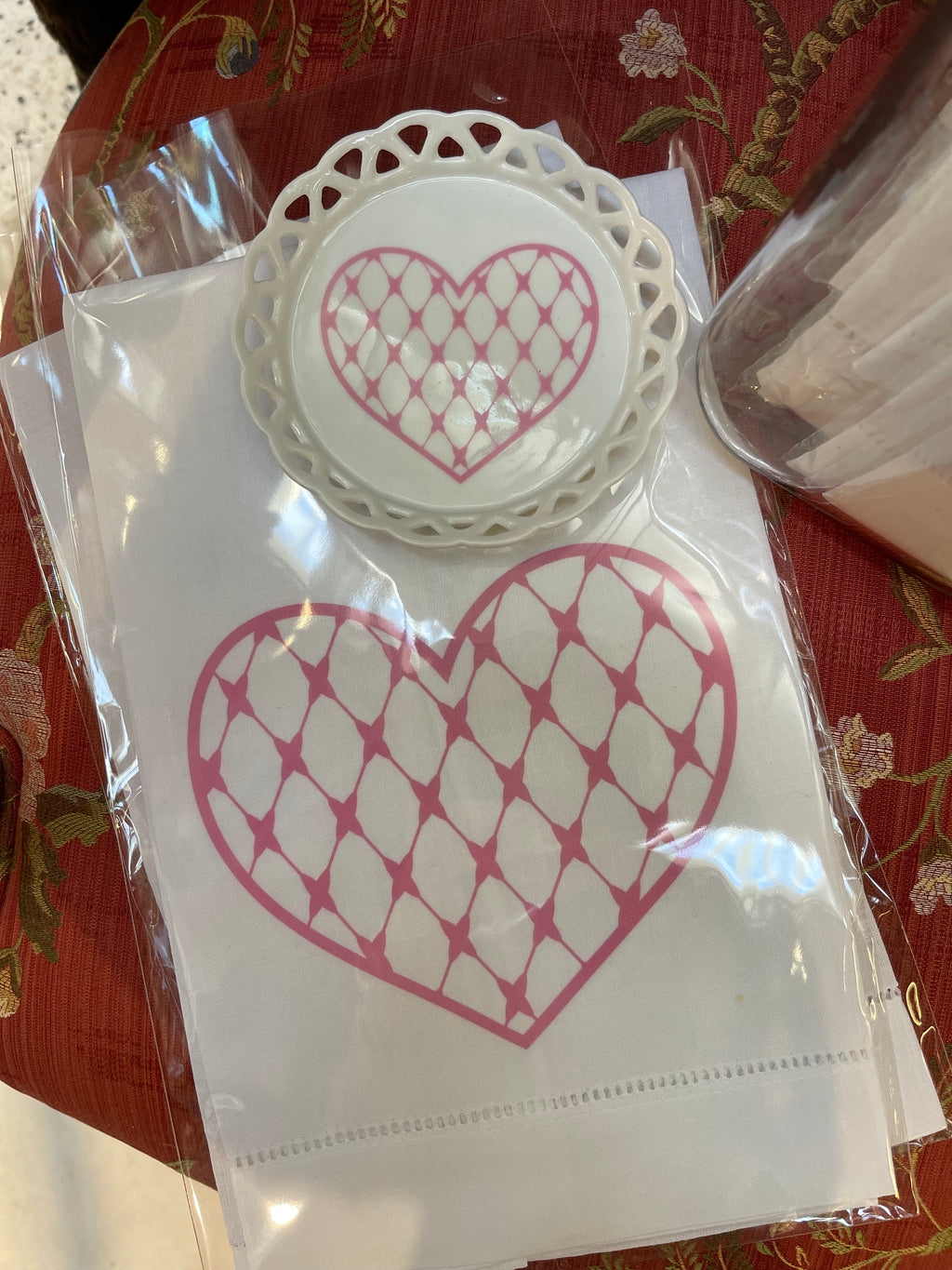 Heart Tea Towel & Ring Dish