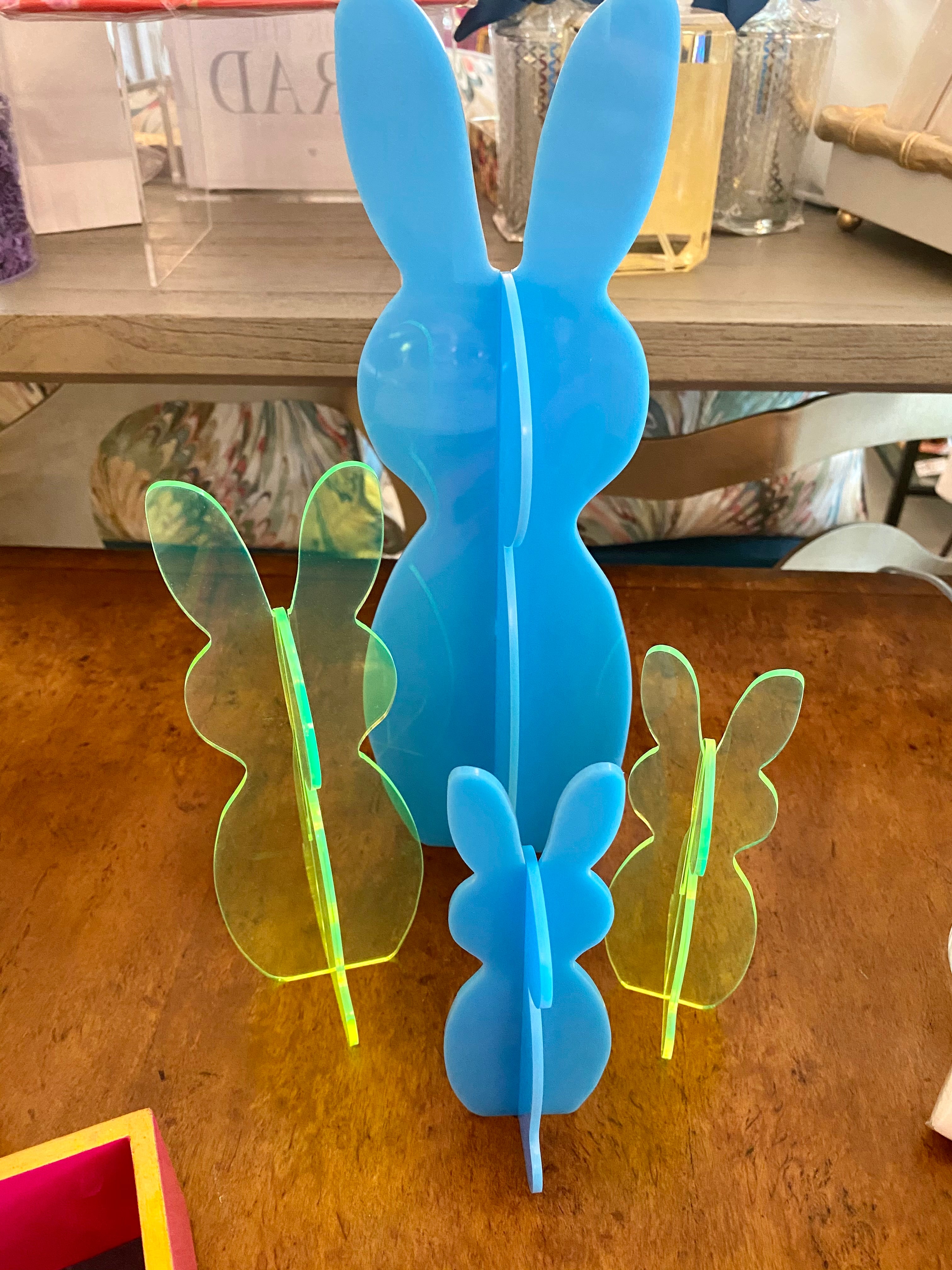 Blue and Neon Green Bunnies