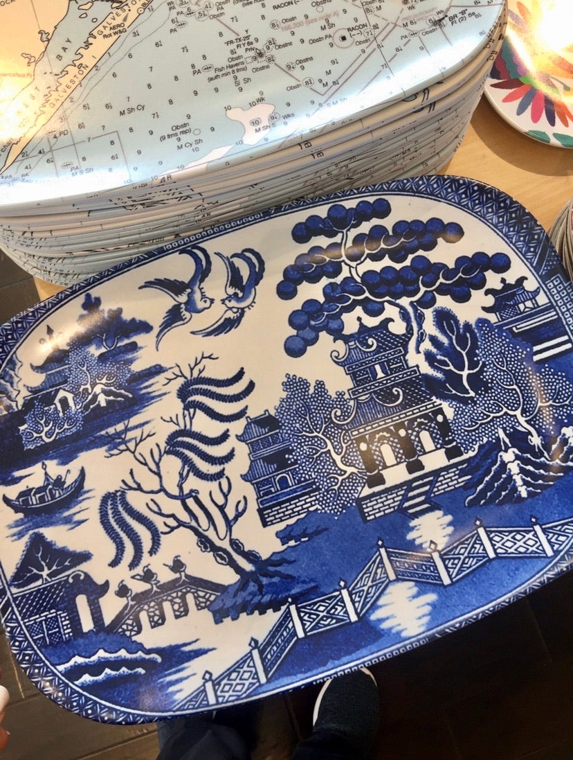 Blue Willow Melamine Platter
