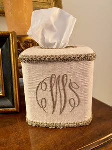 Personalized Linen Tissue Box